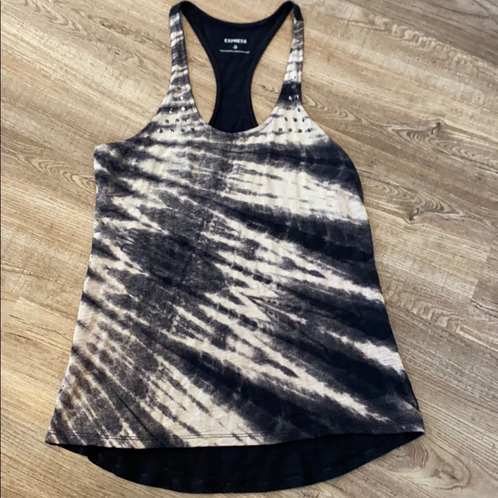Express Tie Dye Print Racerback Tank Top